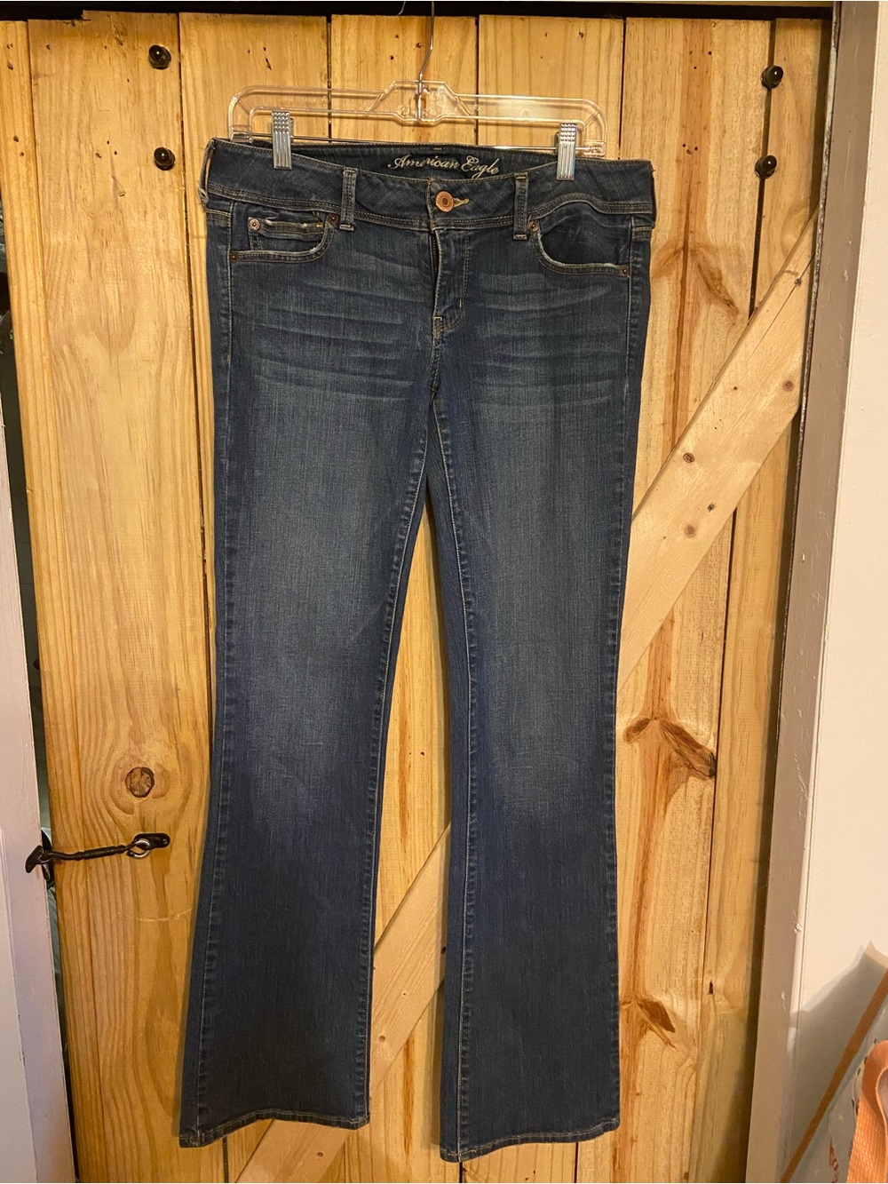 American Eagle Outfitters Women's Dark Blue Flare Jeans